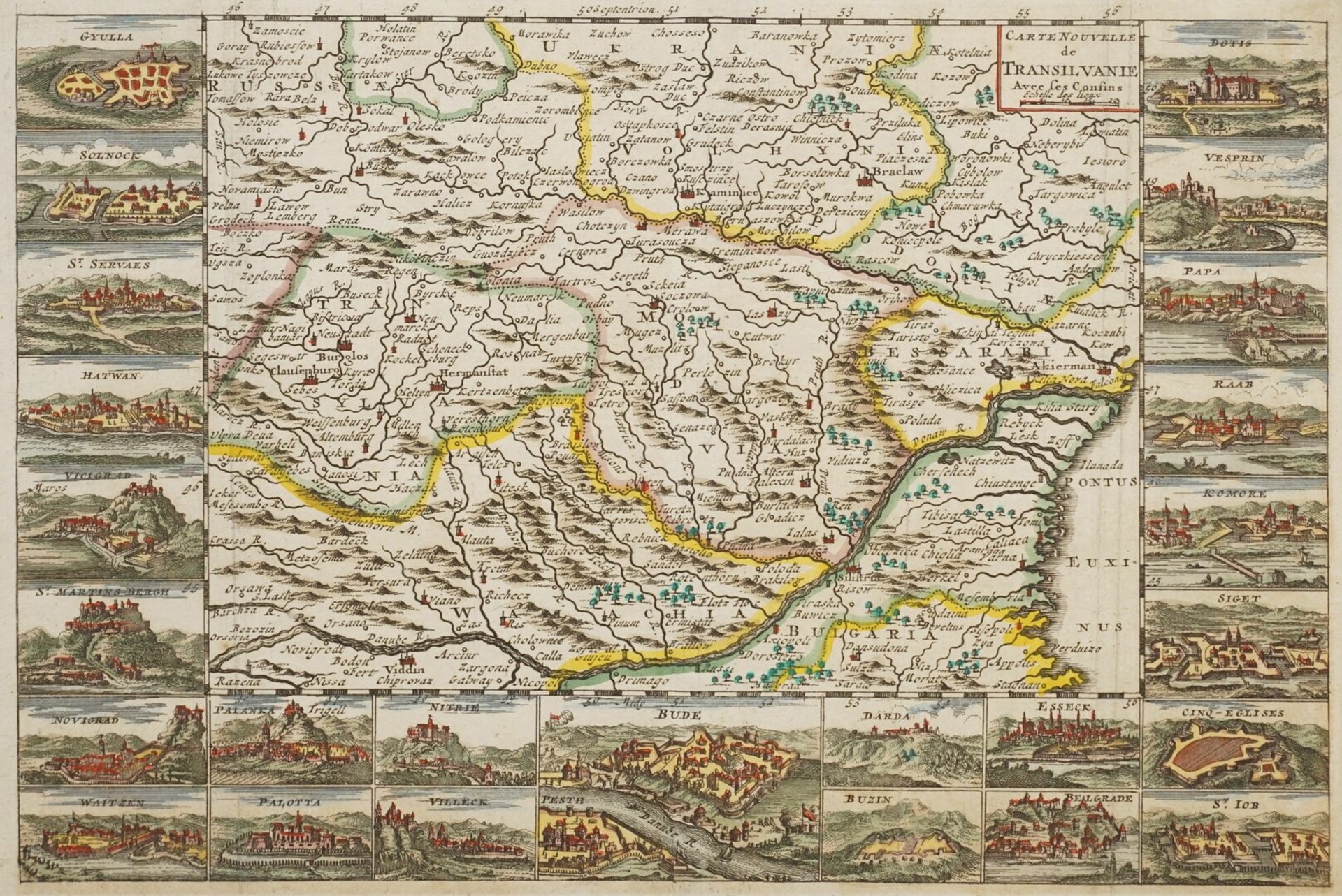 Daniel de la Feuille, "Carte Nouvelle de Transilvanie avec les Confins" (Landkarte von ...