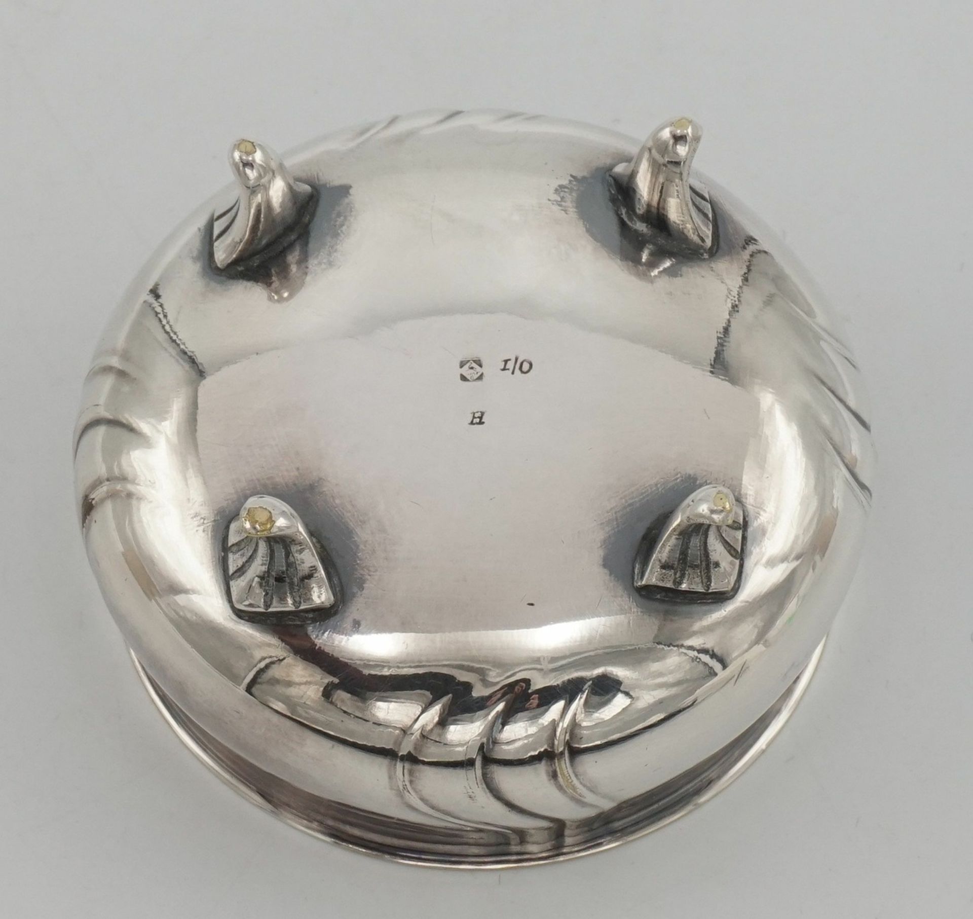 WMF Schälchen mit Glaseinsatz und zwei Serviettenringe aus Silber - Bild 3 aus 4