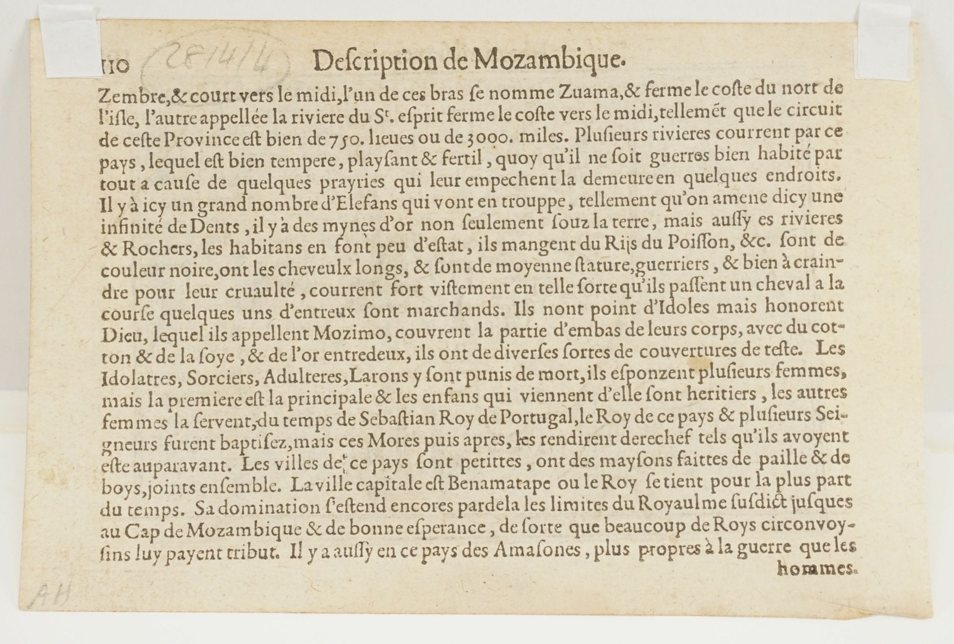 Pieter van den Keere, "Mozambique. Insulae & Ars Mosambique" (Landkarte von Mosambik) - Bild 4 aus 4