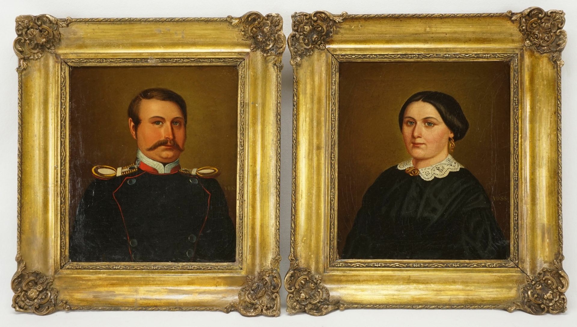 Doppelportrait eines Leutnants der preußischen Armee und seiner Frau