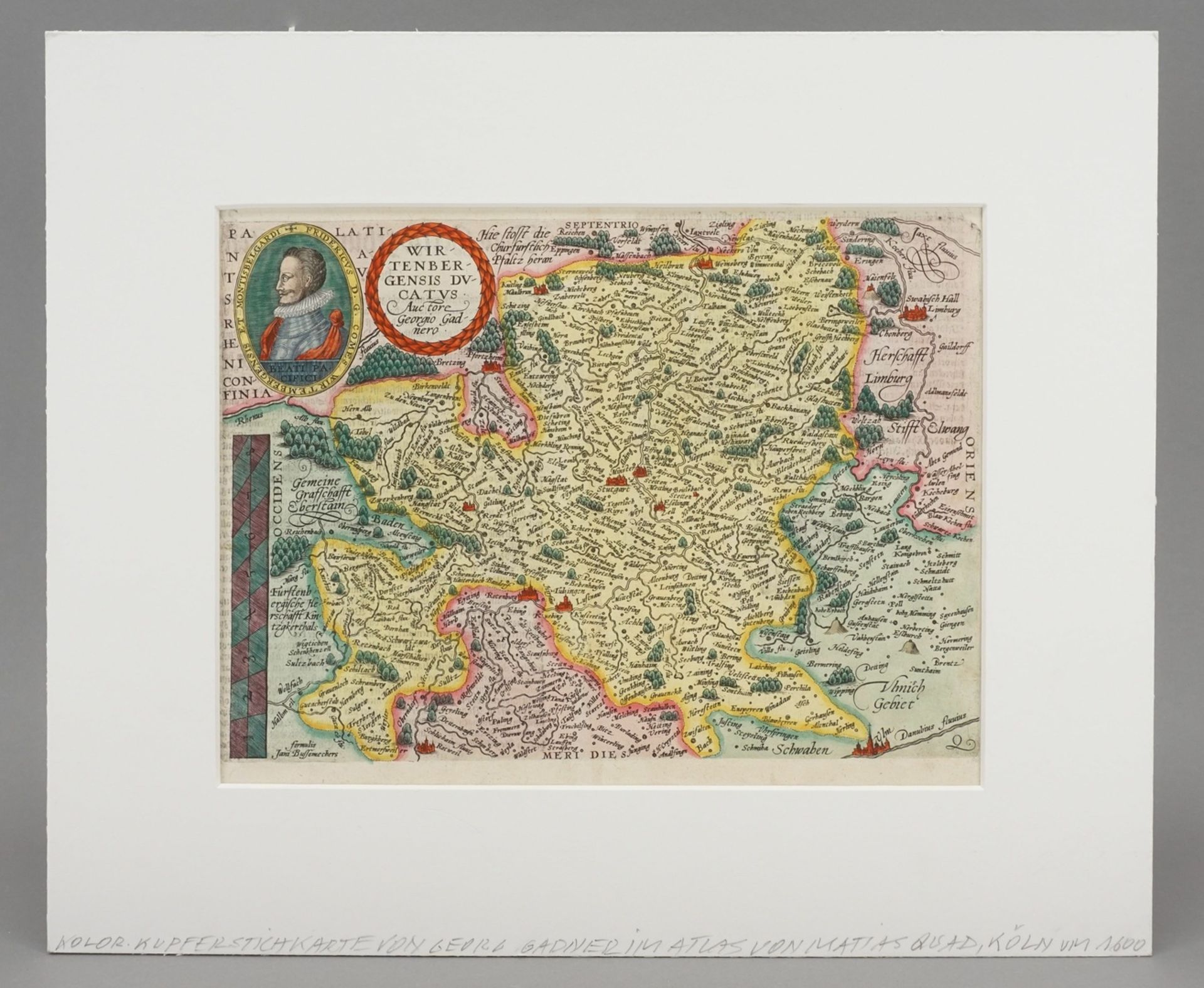 Mat(t)hias Quad, "Wirtenbergensis Ducatus" (Landkarte des Herzogtums Württemberg) - Bild 2 aus 4