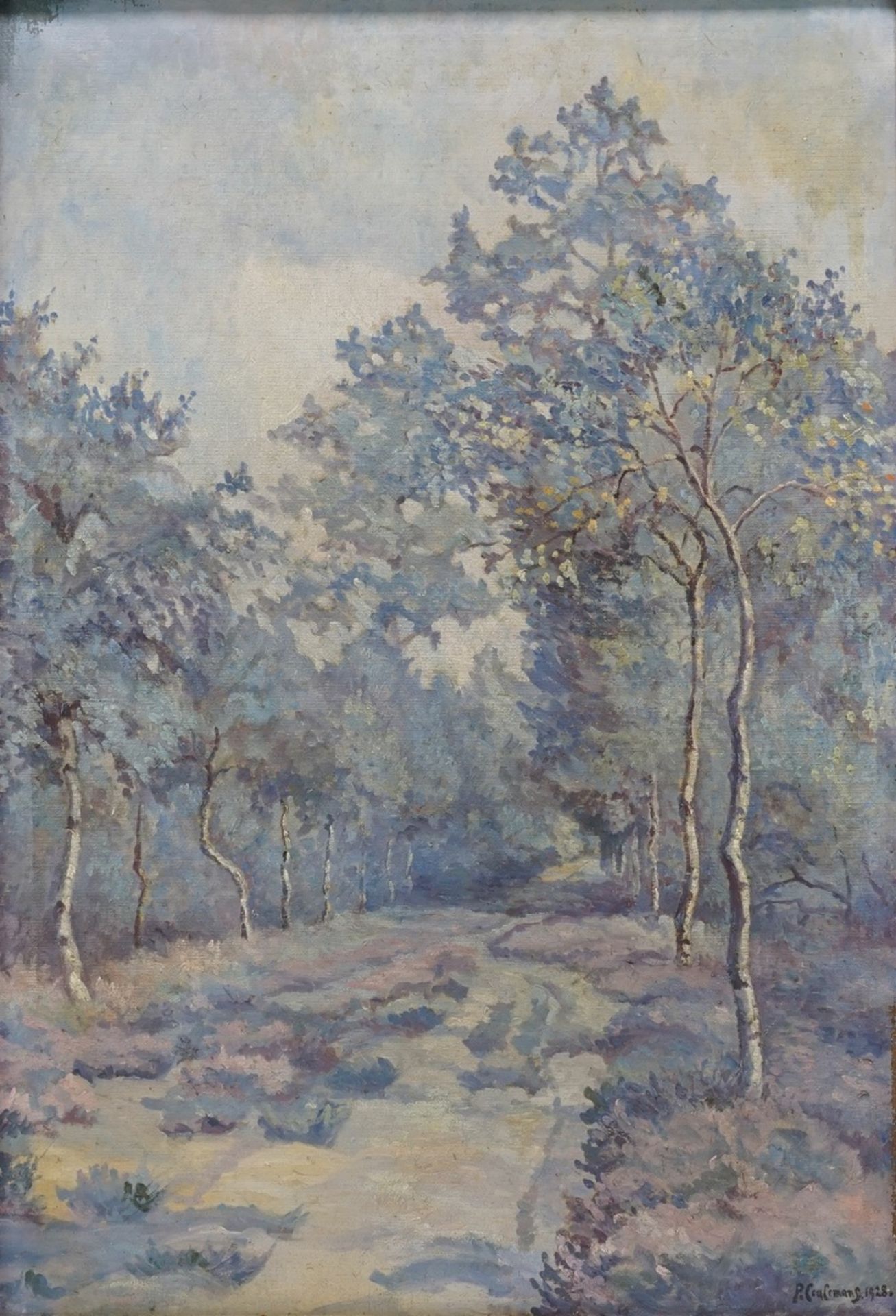 P. Coulemans, "Birken am Waldweg"