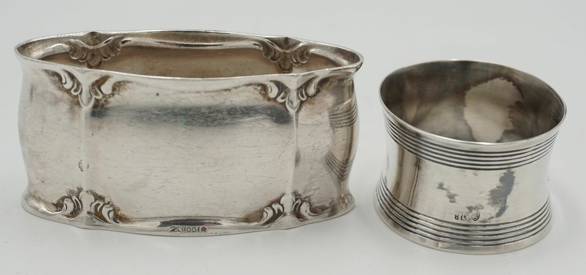 WMF Schälchen mit Glaseinsatz und zwei Serviettenringe aus Silber - Image 4 of 4