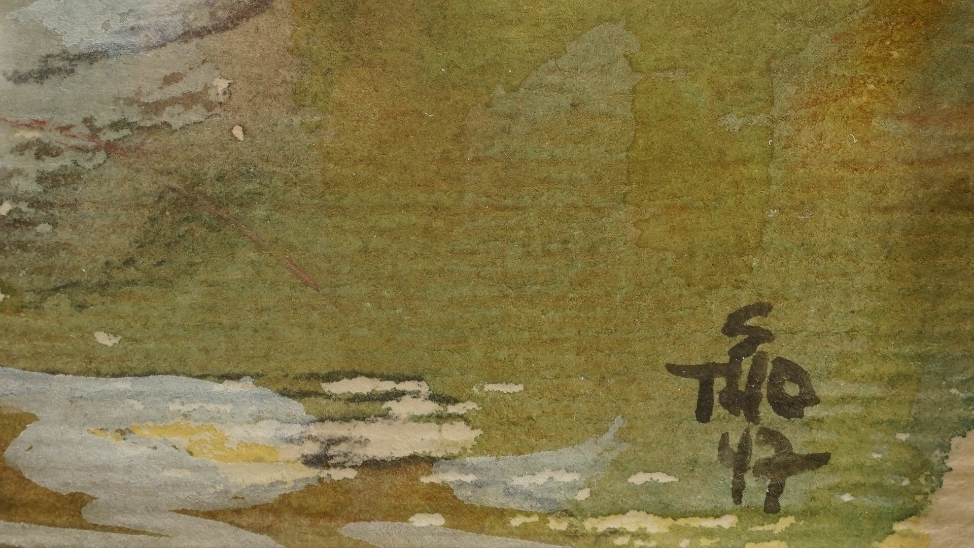 Monogrammist S Tho, Winterlandschaft mit Bachlauf - Bild 4 aus 4