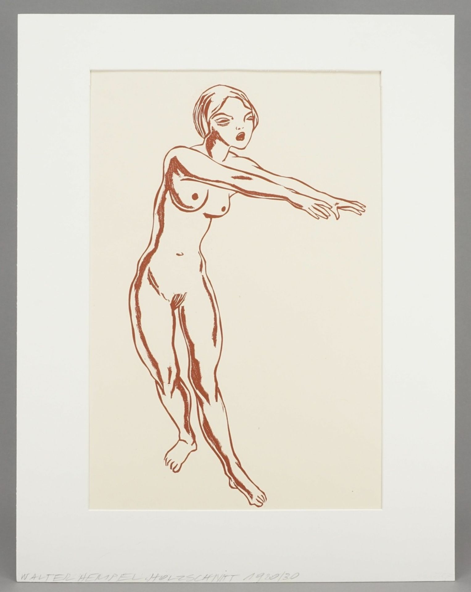 Walter Hempel, Weibliche Akt-Figurine, die Arme nach vorn ausgestreckt - Bild 2 aus 4