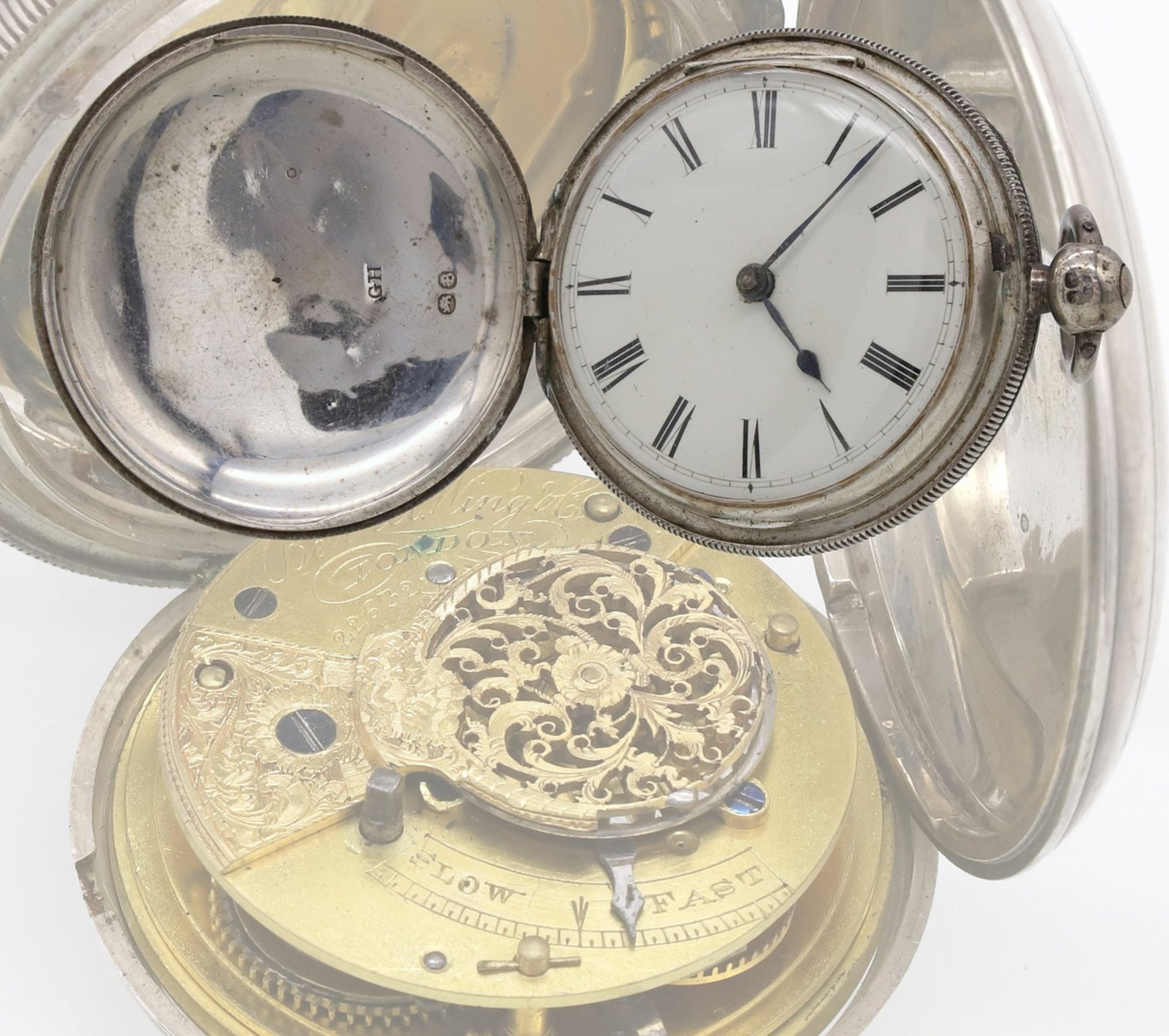 Bennet Wing London Spindeltaschenuhr mit Sprungdeckel, 1837