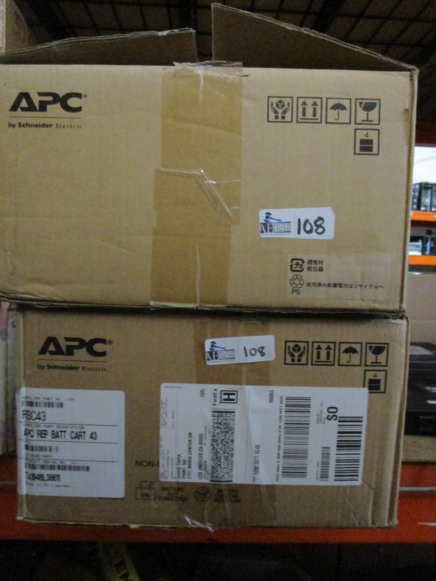 LOT OF 2 APC REP BATT CART 43 - Image 2 of 2