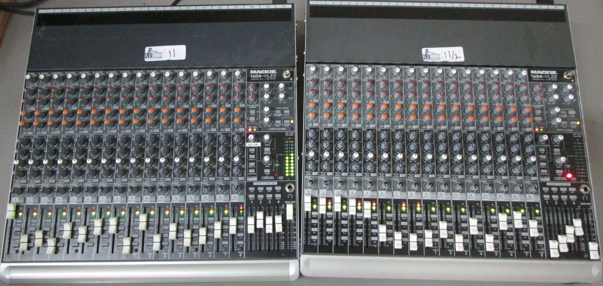 LOT OF 2 MACKIE SOUNDBOARD 1604 VLZ3