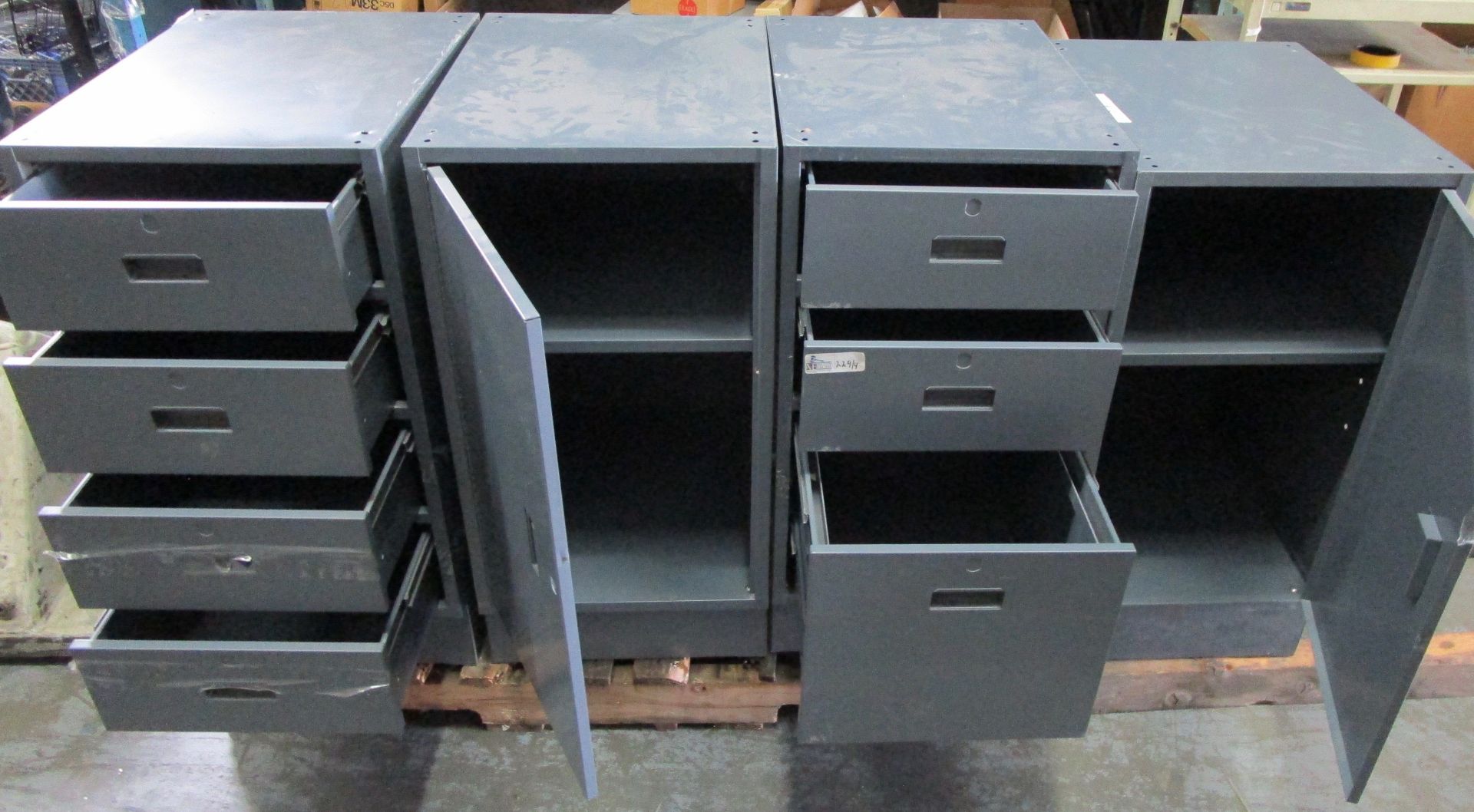 LOT OF 4 STEEL WORK BENCH CABINETS - Image 2 of 2