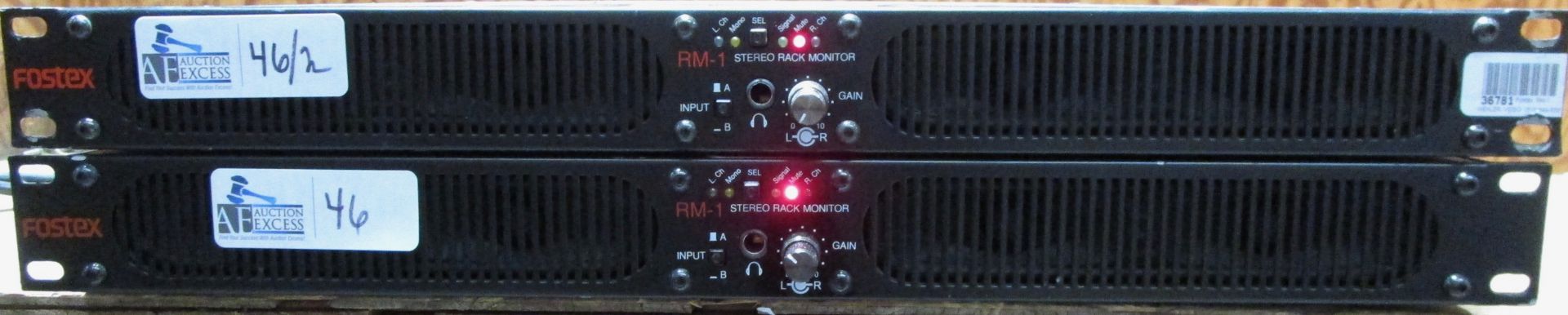 LOT OF 2 FOSTEX RM-1 STEREO RACK MOUNT MONITORS