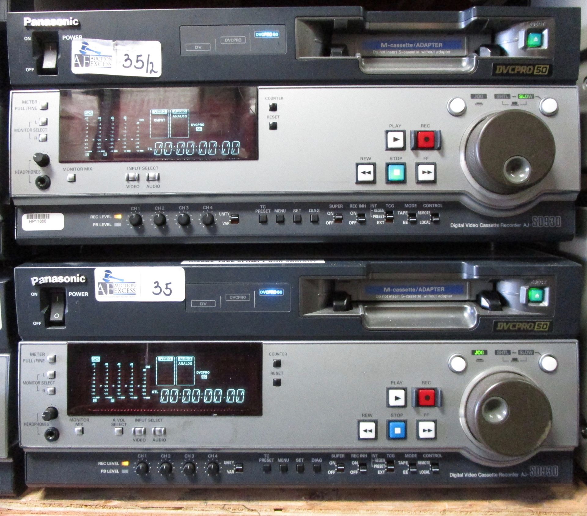 LOT OF 2 PANASONIC AJ-SD930 DVC PRO 50