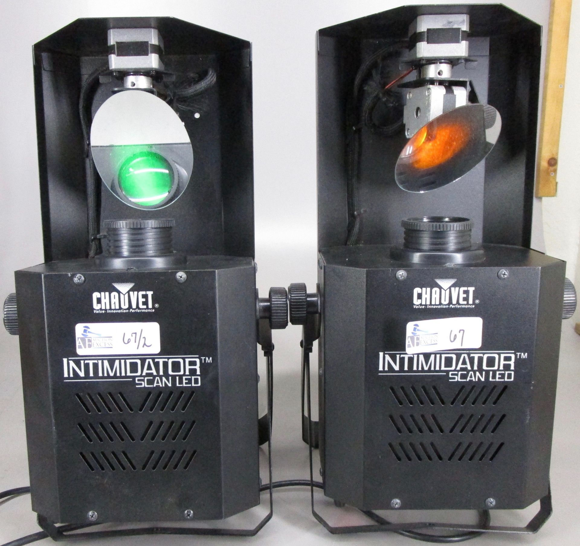 LOT OF 2 CHAUVET INTIMIDATOR SCAN LED LIGHTS