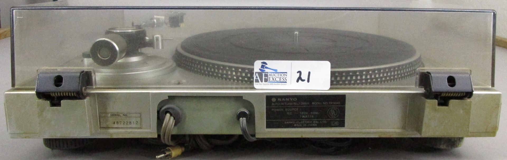 VINTAGE SANYO TURNTABLE TP-101 WITH SHURE M44-7 CARTRIDGE AND STYLUS - Image 4 of 5