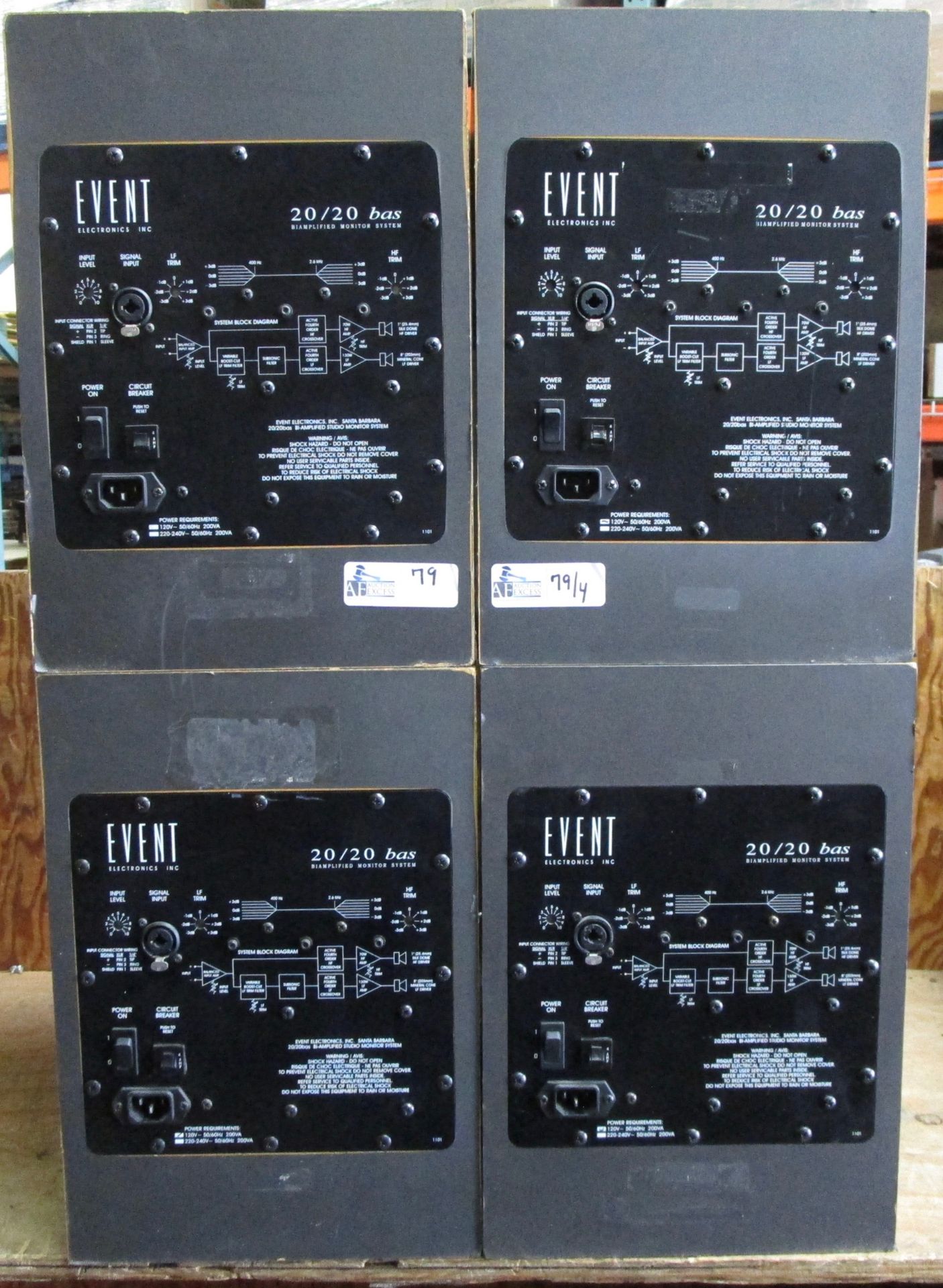 LOT OF 4 EVENT 20/20 POWERED SPEAKERS - Image 2 of 3