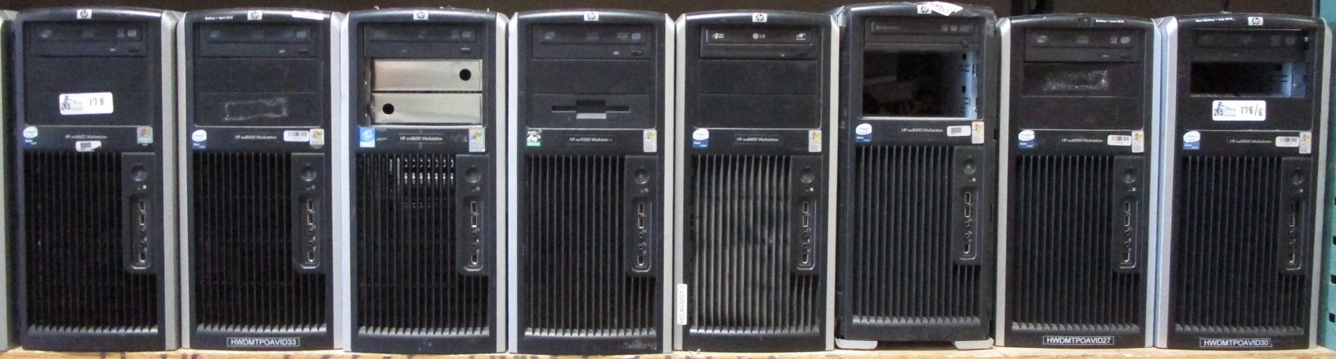 LOT OF 8 HP WORKSTATION COMPUTERS
