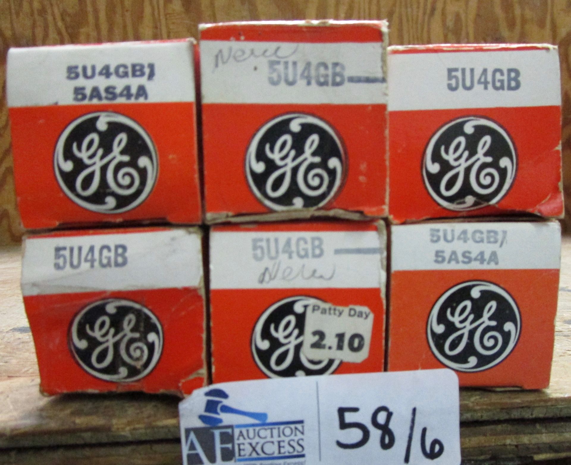 LOT OF 6 GE 5U4GB TUBES