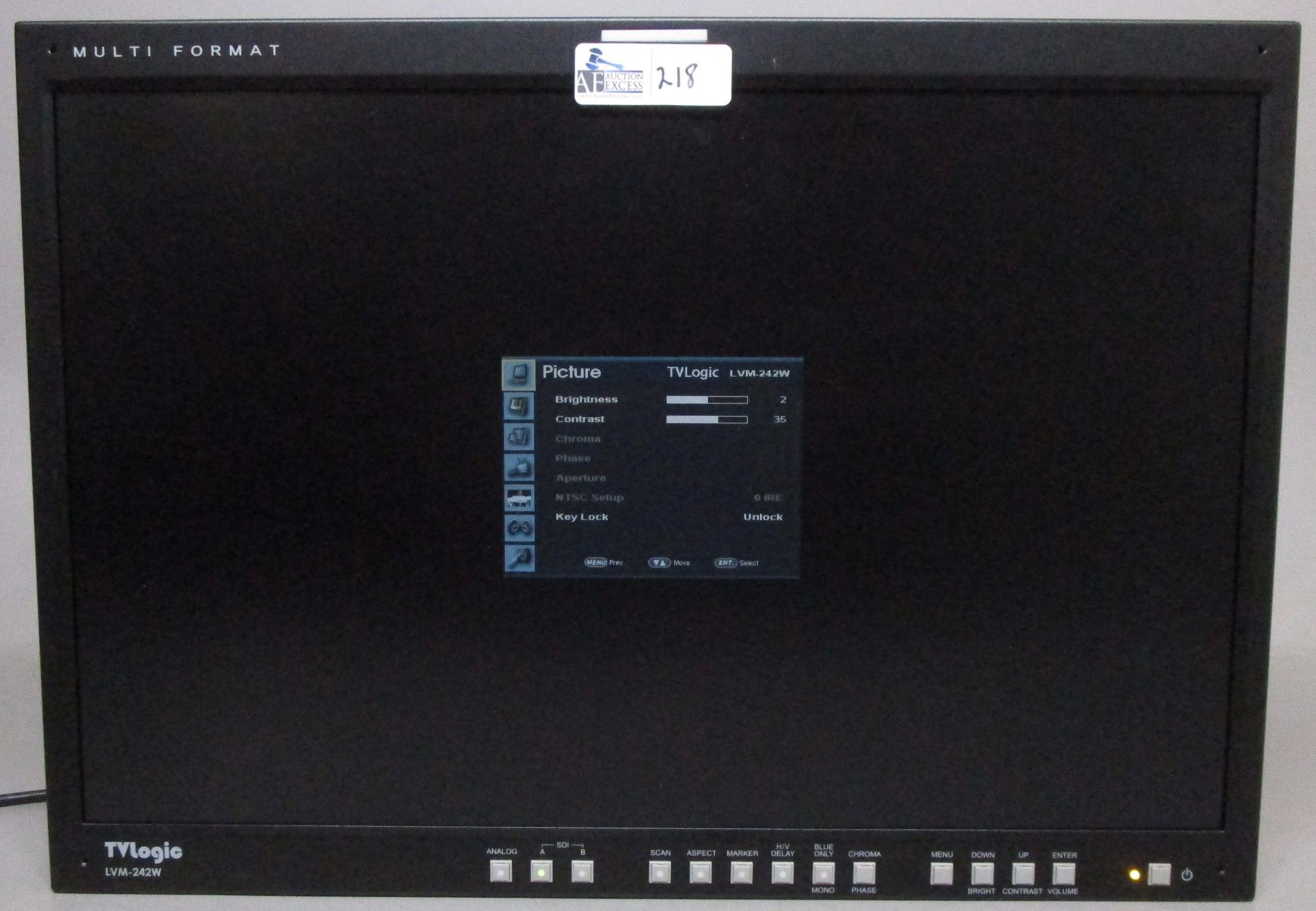 TV LOGIC MULTI FORMAT LVM-242W LCD MONITOR