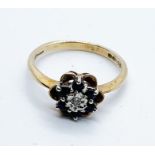 9ct gold sapphire and diamond ring