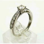 9ct white gold and diamond ring