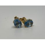 9ct gold aqua marine earrings