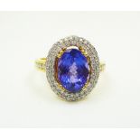 18ct gold 3.5ct tanzanite and diamond ring