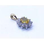 18ct gold sapphire and diamond pendant