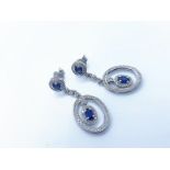 18ct white gold sapphire and diamond earrings