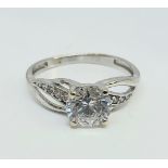 9ct white gold CZ ring