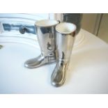 Pair of silver plated boots