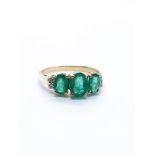 14ct gold emerald and diamond ring