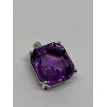 9ct white gold amethyst pendant