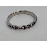 18ct white gold amethyst and diamond ring