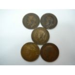 x5 UK King George V pennies