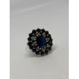 18ct white gold and sapphire diamond ring