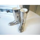 Pair of silver plated boots