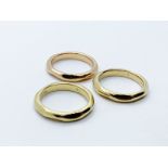 18ct gold and rose gold set of 3 stacker rings.