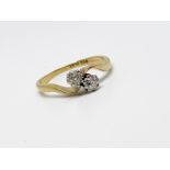 9ct gold and platinum and diamond ring