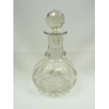 Cut glass etched decanter