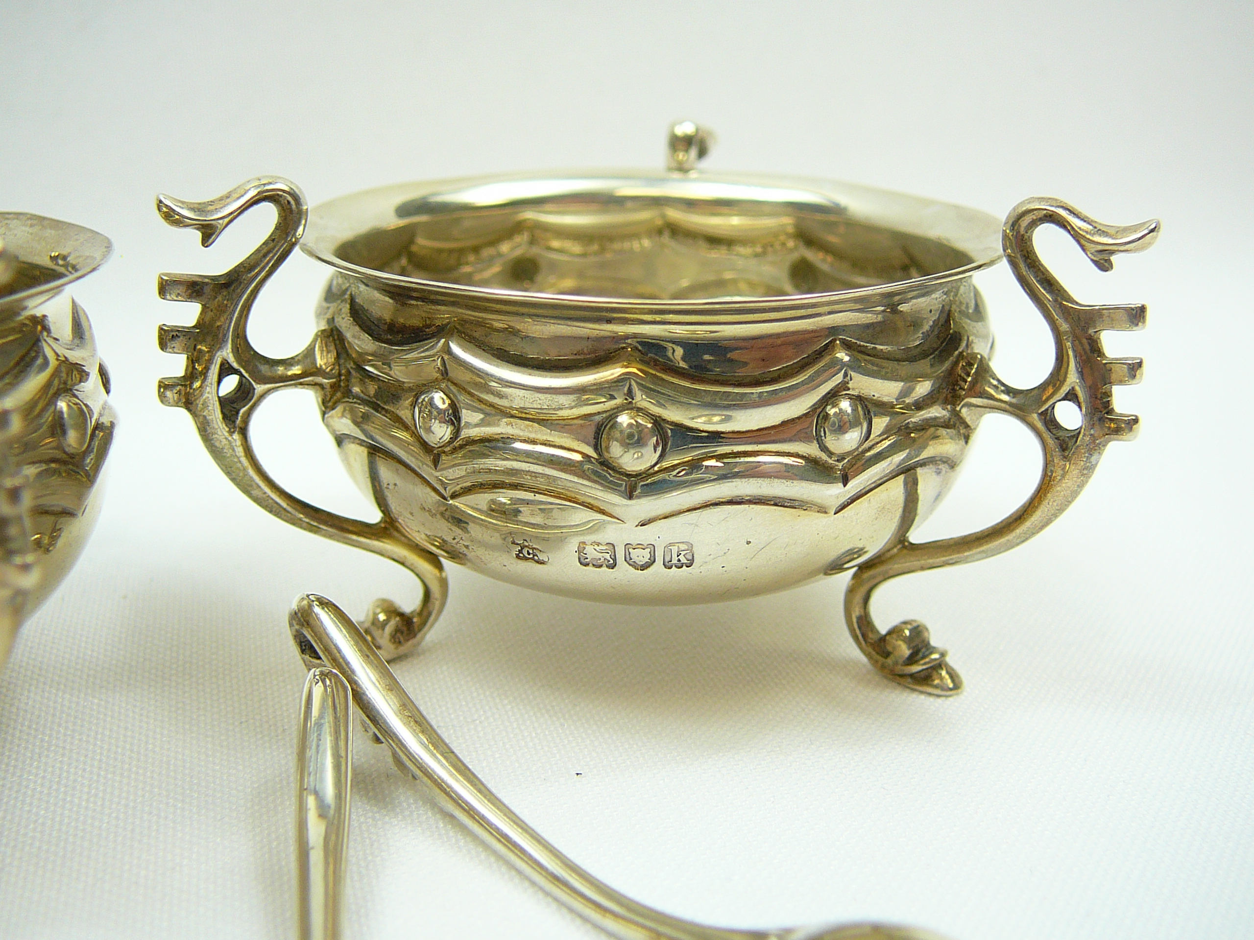 Boxed pair of silver table salts - Image 2 of 7