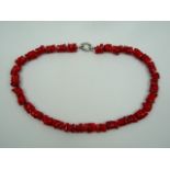 Heavy coral bead necklace