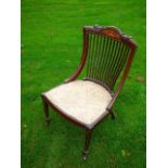 Edwardian inlaid nursing chair.