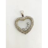 18ct white gold diamond heart pendant