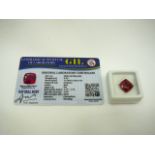 Loose Cushion Cut 9.52ct Ruby