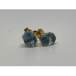 9ct gold aquamarine earrings