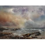 Oil painting - Incoming tide, Cornwall