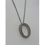 14ct white gold diamond necklace