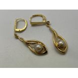 18ct gold mabe pearl earrings