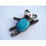 Stone set Panda brooch