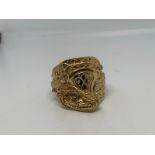 9ct gold saddle ring