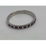 18ct white gold amethyst and diamond eternity ring